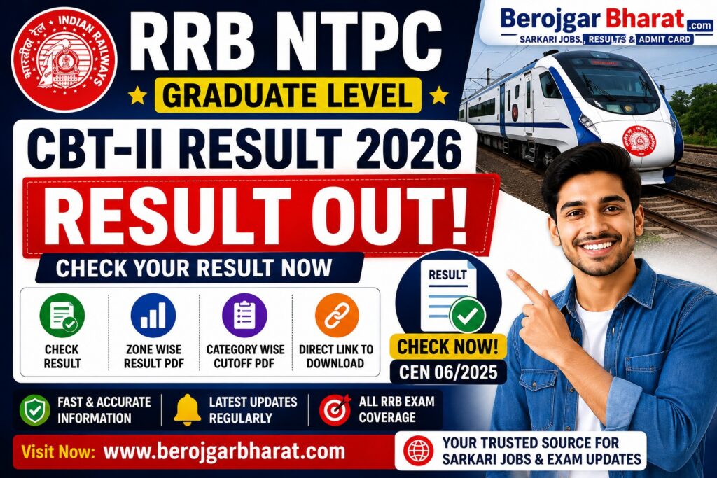 Railway RRB NTPC Graduate Level CBT II Result
