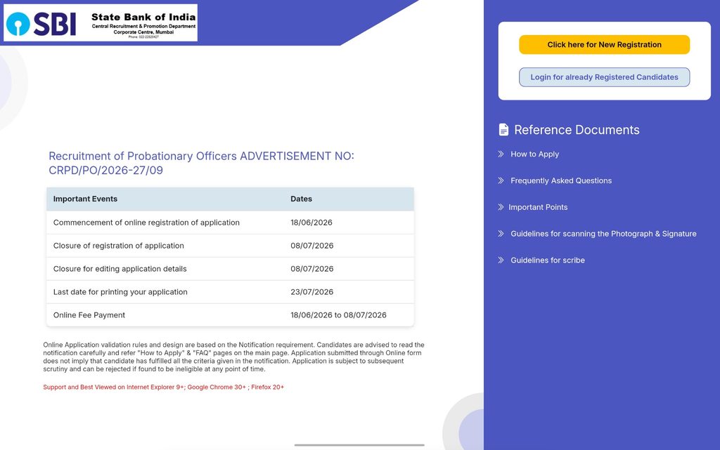 SBI PO Prelims Result 2026 Out