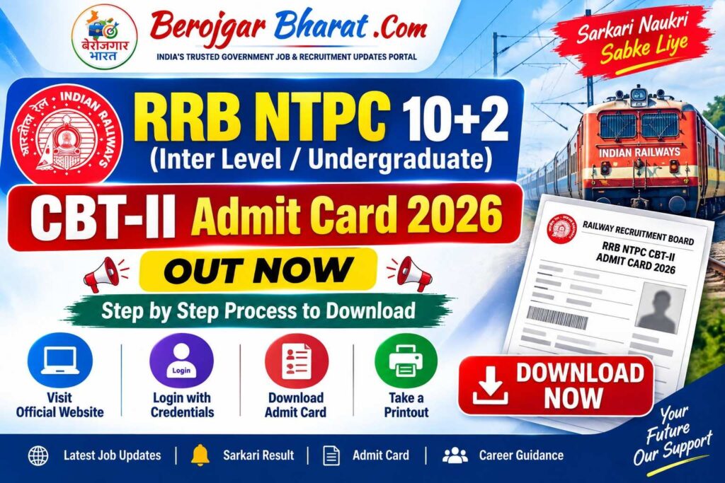 RRB NTPC 10+2 UG CBT-II Admit Card 2026 Download