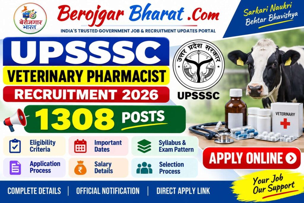 UPSSSC Veterinary Pharmacist Recruitment 2026 – 1308 Posts