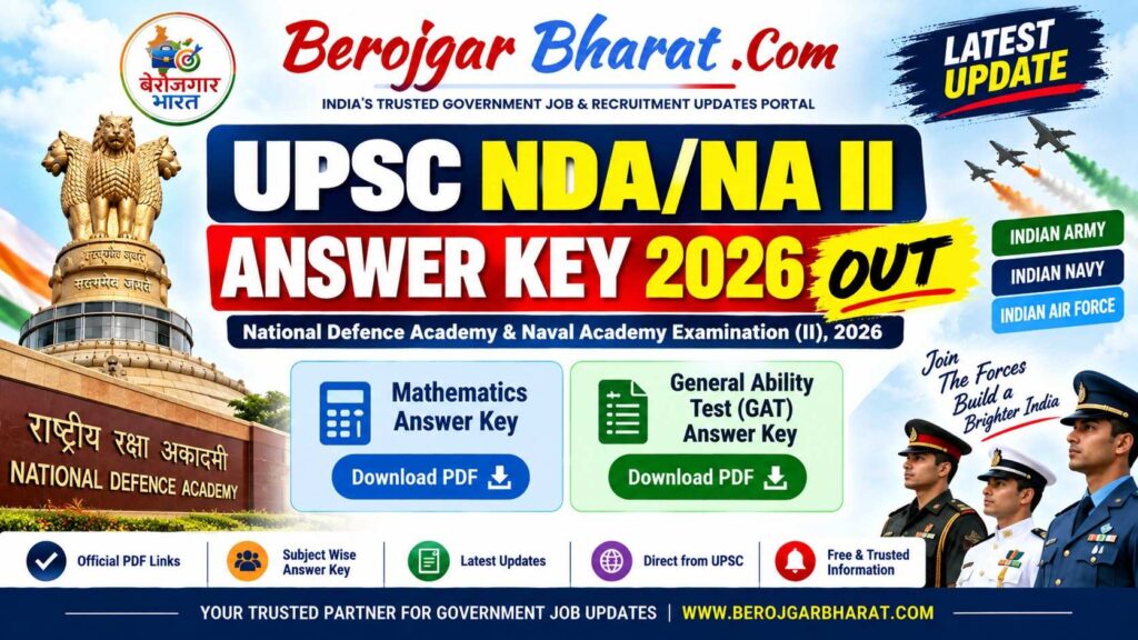UPSC NDA/NA II Answer Key 2026 – Mathematics and GAT Answer Key PDF