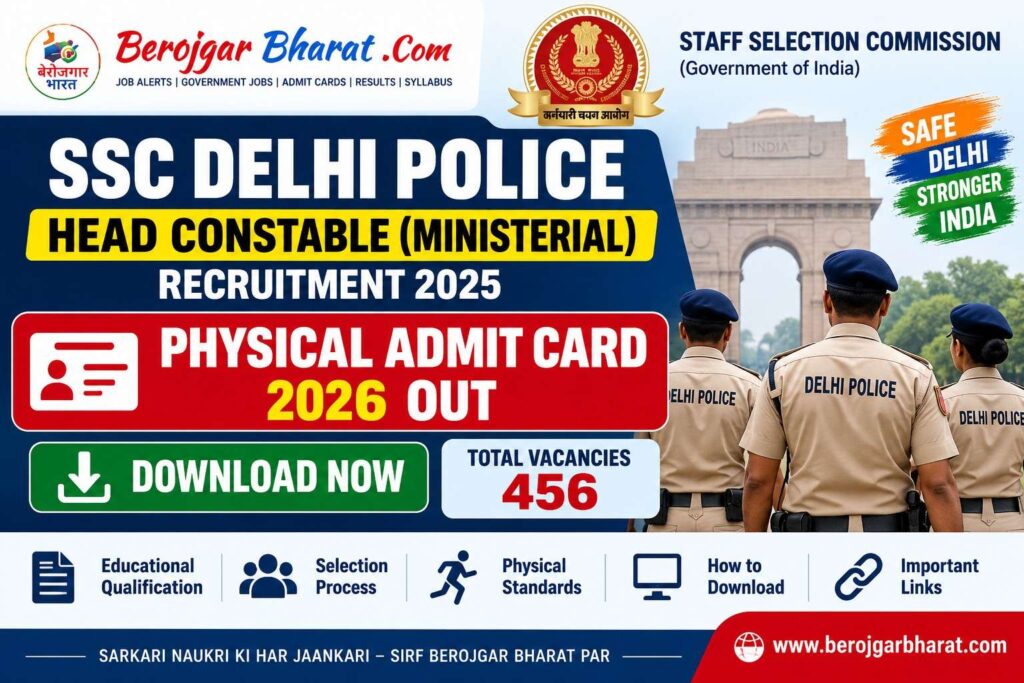 SSC Delhi Police Head Constable Ministerial Physical Admit Card 2026