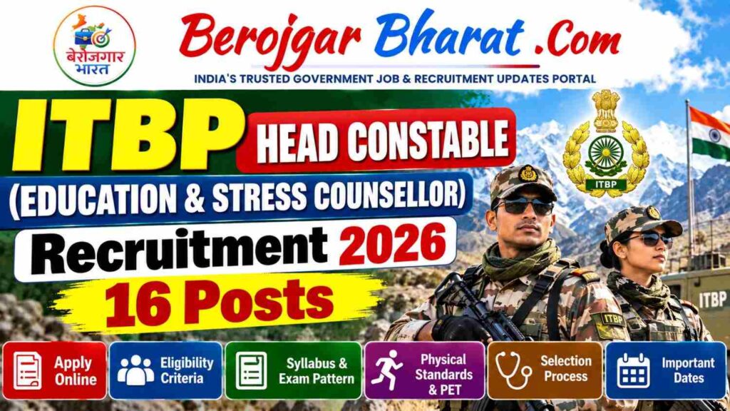 ITBP Head Constable Recruitment 2026 – 16 Posts